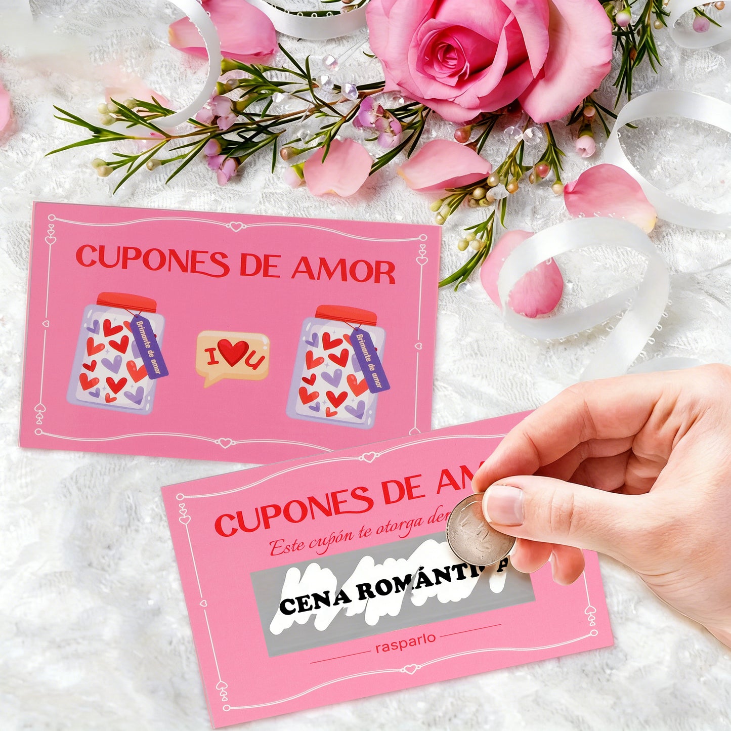 100 Tarjetas-Rasca románticas TG24114
