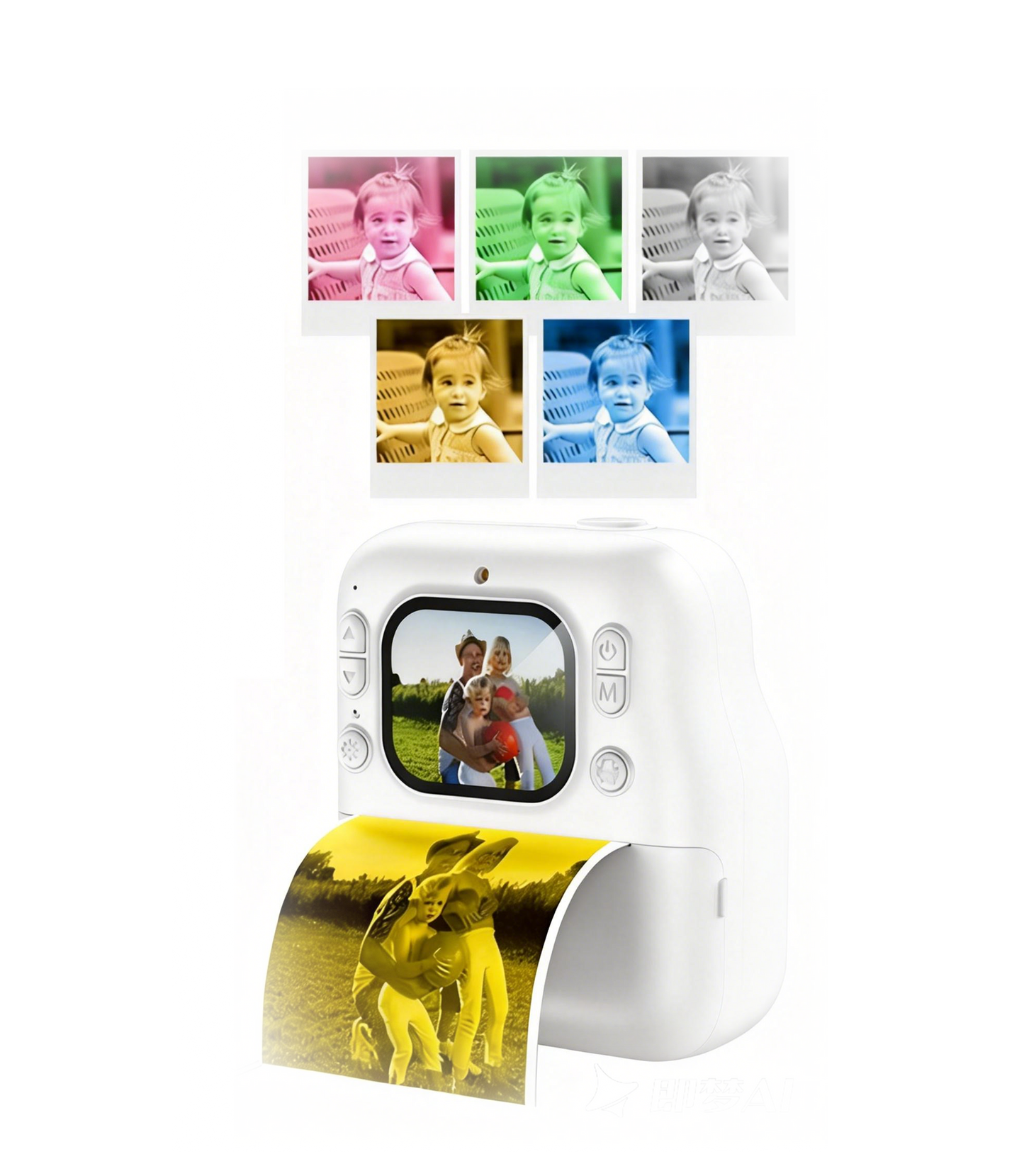 Cámara Digital con Impresora Térmica Blanca+ 4 rollos de impresión de colores TG24126B