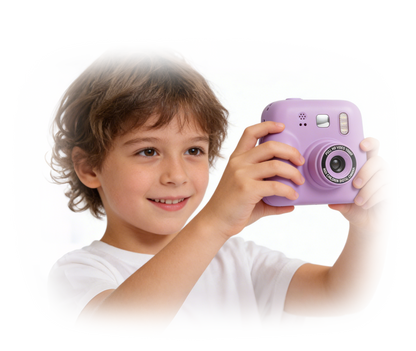 Cámara Digital con Impresora Térmica Morada+ 4 rollos de impresión de colores TG24126M
