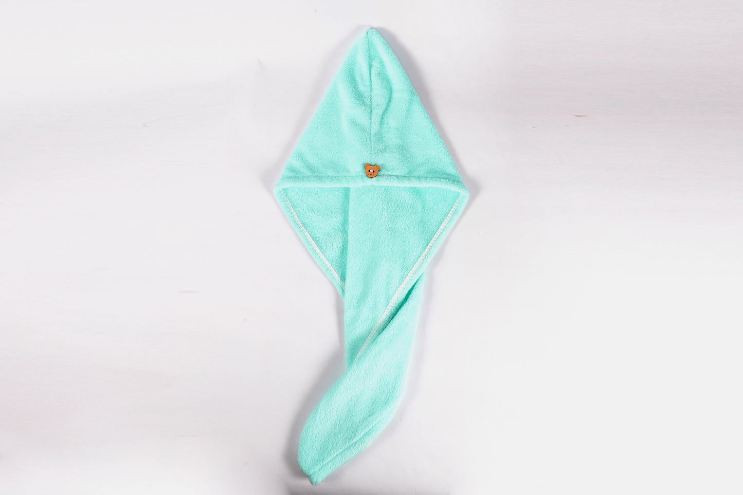 Toalla-gorro de microfibra para secar el pelo verde TL24101